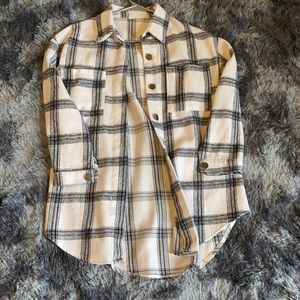 Gray plaid shacket